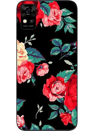 Силиконовый чехол для zte blade a31 с картинкой красные розы