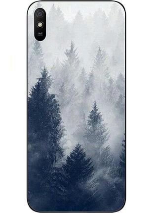 Силиконовый чехол бампер для xiaomi redmi 9a с картинкой лес