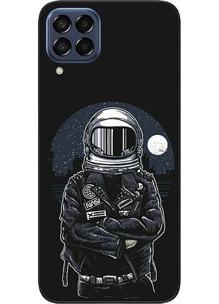 Силиконовый чехол бампер для samsung galaxy m33 5g с картинкой космонавт и луна
