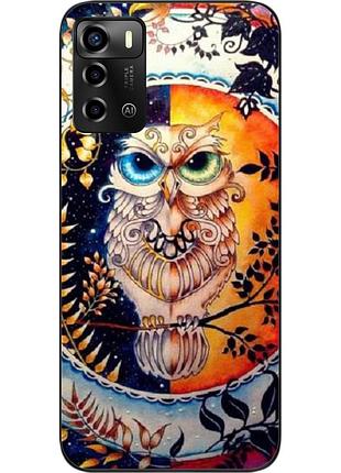 Оригинальный чехол для zte blade a72 с картинкой сова