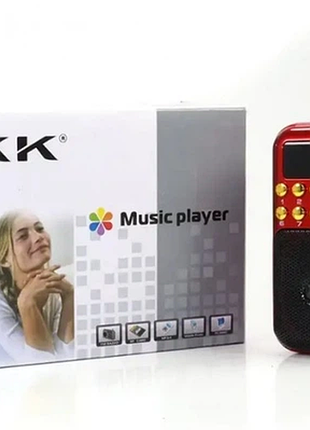 Карманный мини-радиоприемник bkk b872 fm/mp3 с usb и аккумулятором 18650 красный