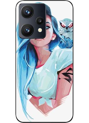 Силіконовий чохол epik для realme 9 4g з картинкою дівчина із совою