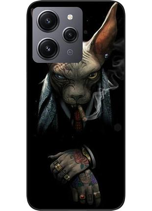 Силиконовый чехол для xiaomi redmi 12 с картинкой кот босс