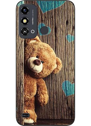 Бампер силиконовый чехол для zte blade a53 с картинкой мишка