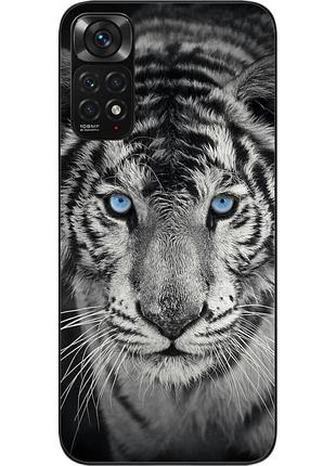 Чехол силиконовый для xiaomi redmi note 11 / note 11s с картинкой белый тигр