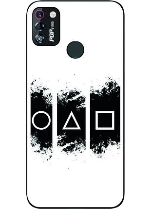 Силіконовий чохол для tecno pop 4 pro з картинкою гра в кальмара логотип