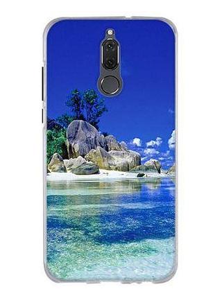 Силиконовый чехол бампер для huawei mate 10 lite с картинкой остров