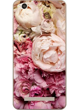 Силіконовий чохол для xiaomi redmi 4a з картинкою півонії