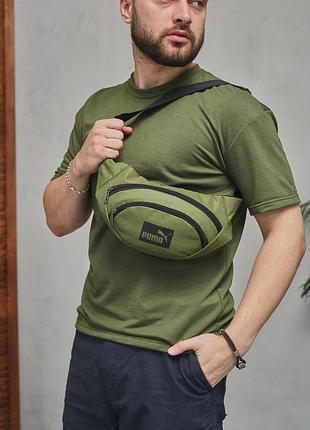 Бананка puma хаки, лого черный #