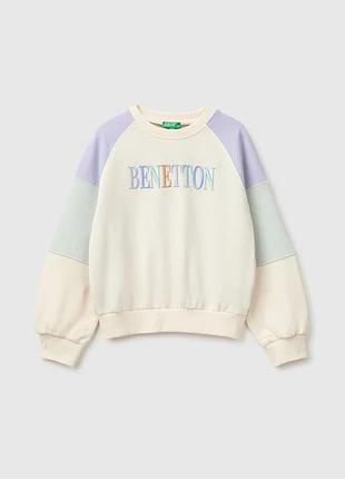 Детский синий прямой свитшот benetton kl