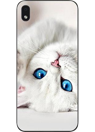 Оригинальный чехол для samsung galaxy a01 core a013f с картинкой белый котик