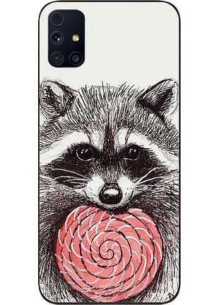 Силиконовый чехол для samsung m31s galaxy m317f с картинкой енот