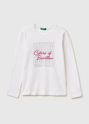Дитячий білий прямий реглан benetton білий, kl