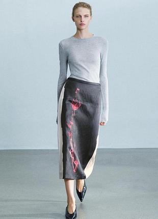 Спідниця жіноча сіра zara new
