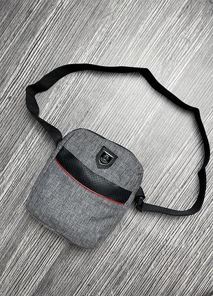 Борсетка из полиэстера philipp plein серый меланж #