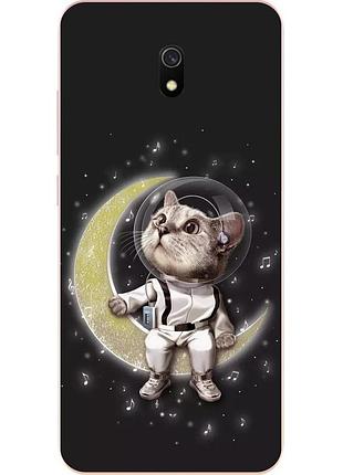 Силіконовий чохол з малюнком для xiaomi redmi 8a котик на місяці