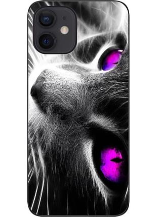 Силиконовый чехол для iphone 12 mini с картинкой красивый кот