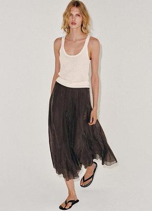 Спідниця жіноча коричнева zara new