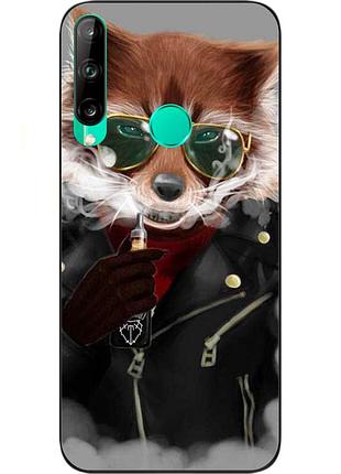 Силіконовий чохол для huawei p40 lite e з картинкою крутий єнот