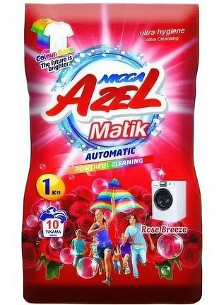 Универсальный стиральный порошок azel matik с ароматом розы 1 кг