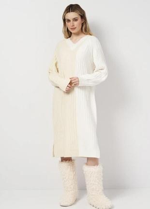 Теплое с разрезами по бокам платье 👗