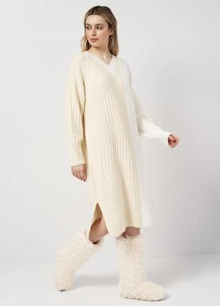 Теплое с разрезами по бокам платье 👗 2