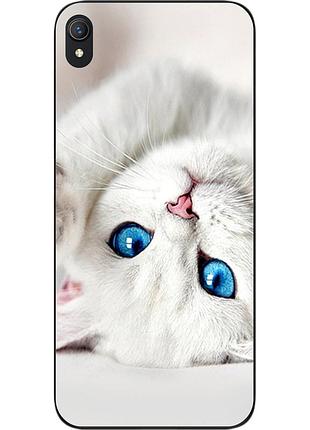 Оригінальний чохол для vivo y1s з картинкою білий котик