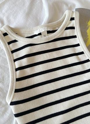 Топ кроп майка в рубчик h&m 4