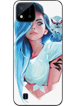 Силіконовий чохол epik для realme c11 2021 з картинкою дівчина із совою