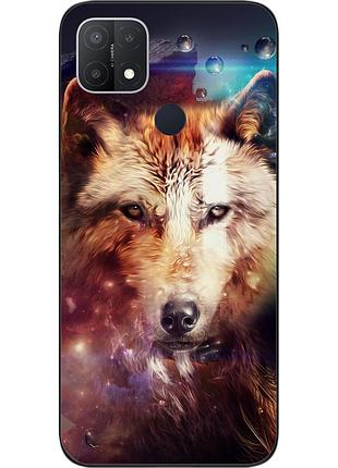 Силиконовый чехол для oppo a15 с картинкой космический волк