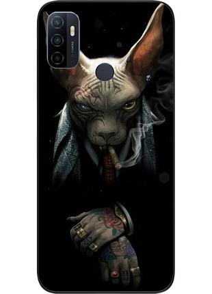 Силіконовий чохол для oppo a53 з картинкою кіт бос