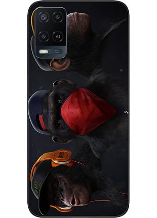 Бампер силиконовый чехол для oppo a54 с картинкой три обезьяны