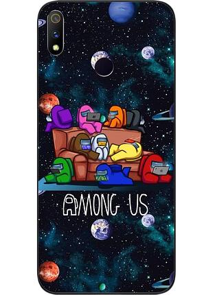 Силіконовий чохол для realme 3 pro з картинкою among us команда