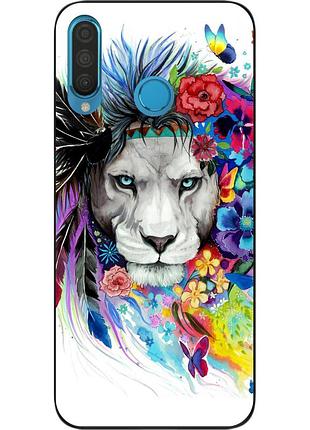 Силиконовый чехол для huawei p30 lite с картинкой лев