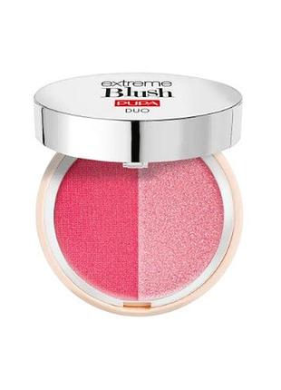 Двойные компактные румяна pupa extreme blush duo 140 radiant flamingo-glow creamy 4 г
