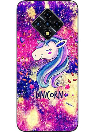 Чехол силиконовый для infinix zero 8 с картинкой красивый единорог