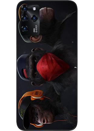 Бампер силиконовый чехол для zte blade v30 с картинкой три обезьяны