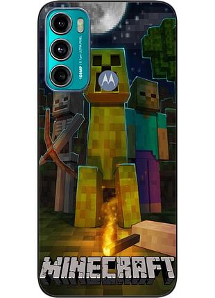 Оригинальный чехол epik для motorola moto g60 с картинкой майнкрафт крипер и друзья
