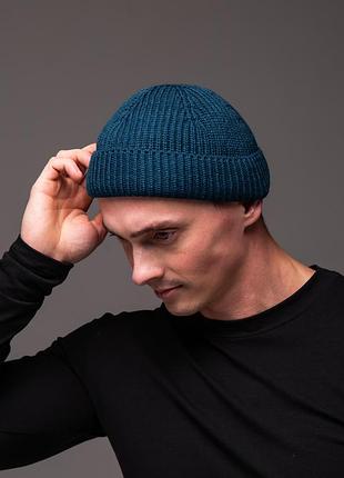 Шапка мужская докер плотная повязка, индиго