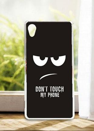 Силіконовий чохол бампер для sony xperia m4 aqua / e2333 з картинкою don't touch