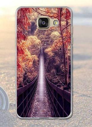 Бампер силіконовий чохол для samsung a7 - 2016 galaxy a710 з картинкою міст