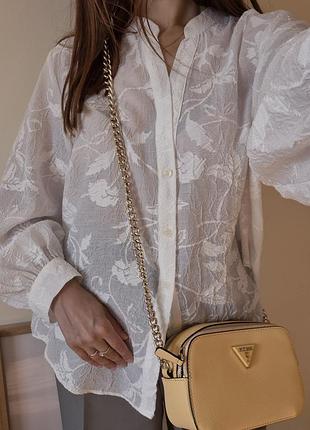 Блуза zara молочный цвет 6