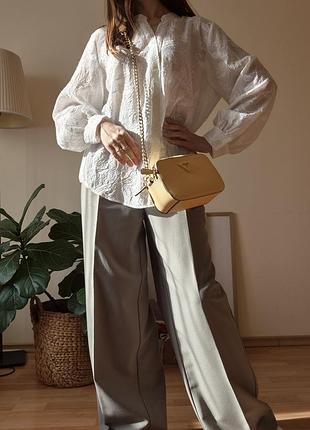 Блуза zara молочный цвет 5
