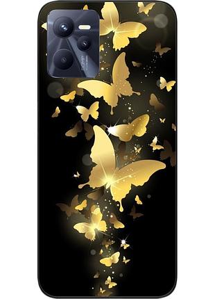 Силіконовий чохол для realme c35 з картинкою золоті метелики