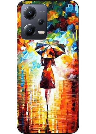 Силиконовый чехол для xiaomi redmi note 12 5g с картинкой прогулка