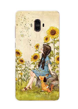 Чохол з картинкою (силікон) для huawei mate 10 відпочинок в соняшниках