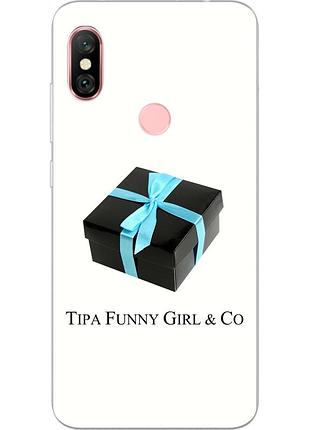 Антибрендовый силиконовый чехол для xiaomi redmi note 6 pro с картинкой tipa funny