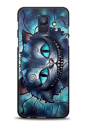 Силіконовий бампер чохол для samsung a600f galaxy a6-2018 з картинкою чеширський кіт