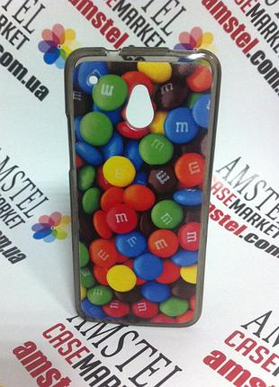 Силіконовий чохол накладка htc one mini з картинкою m&m's