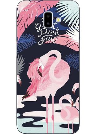 Бампер силіконовий чохол для samsung galaxy j6 plus 2018 з картинкою фламінго